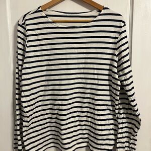 Saint James Navy and Ecru Minquiers Modern Breton Striped Top Unisex